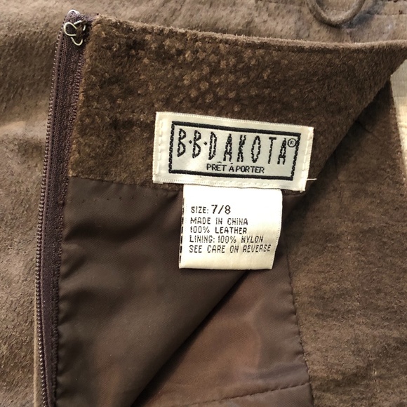 Y2K B.B. Dakota Brown Suede Mini Skirt - Picture 10 of 11